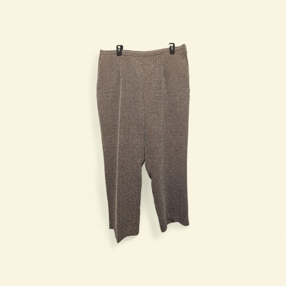 Women's Brown Alfred Dunner Pants, Size 16W, Polyester and Rayon